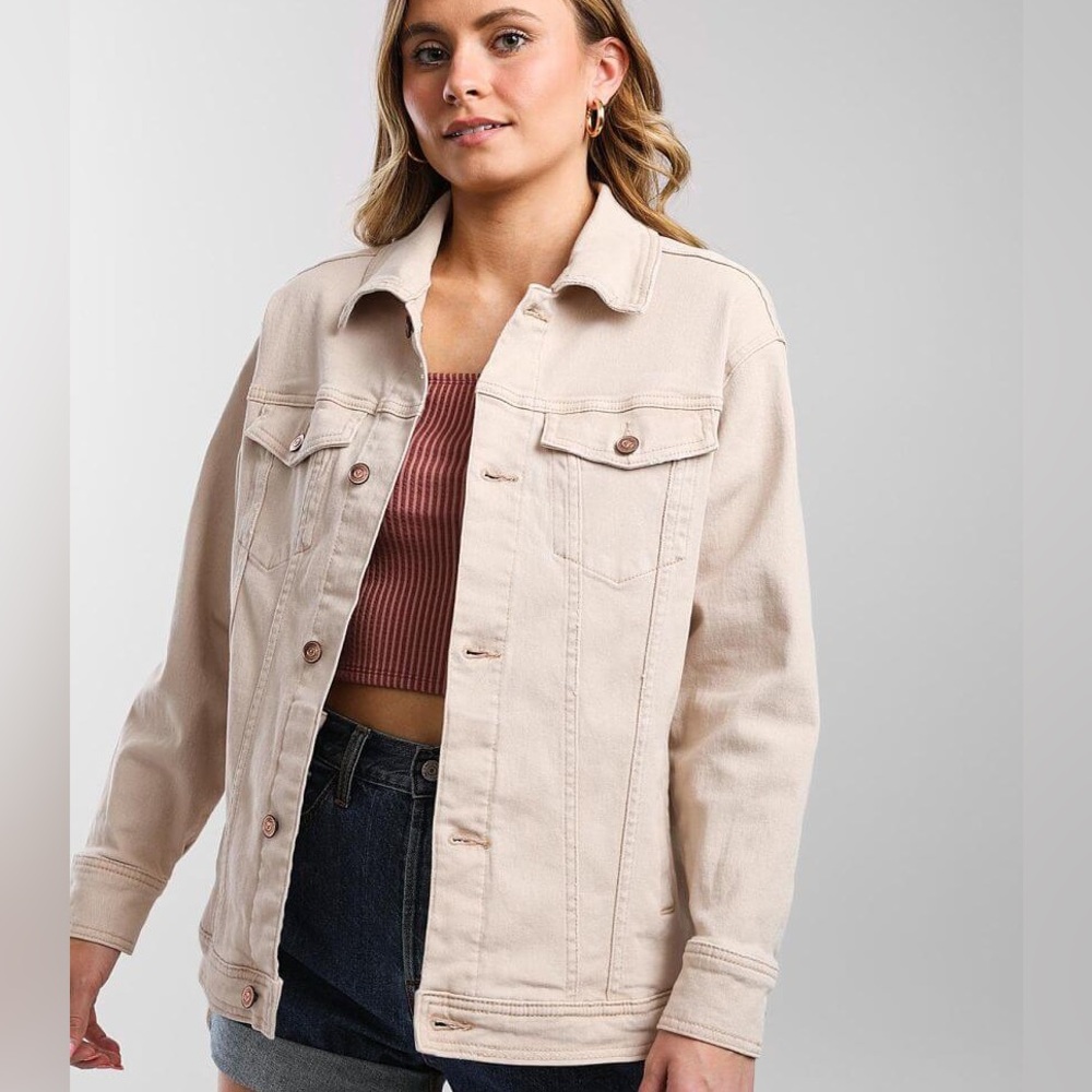 Khaki denim jacket. Great stretch!